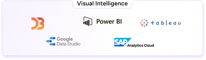 Visual Intelligence Tools - D3.js, Power BI, Tableau, Google Data Studio, SAP Analytics Cloud