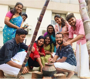 Group celebrating with wine